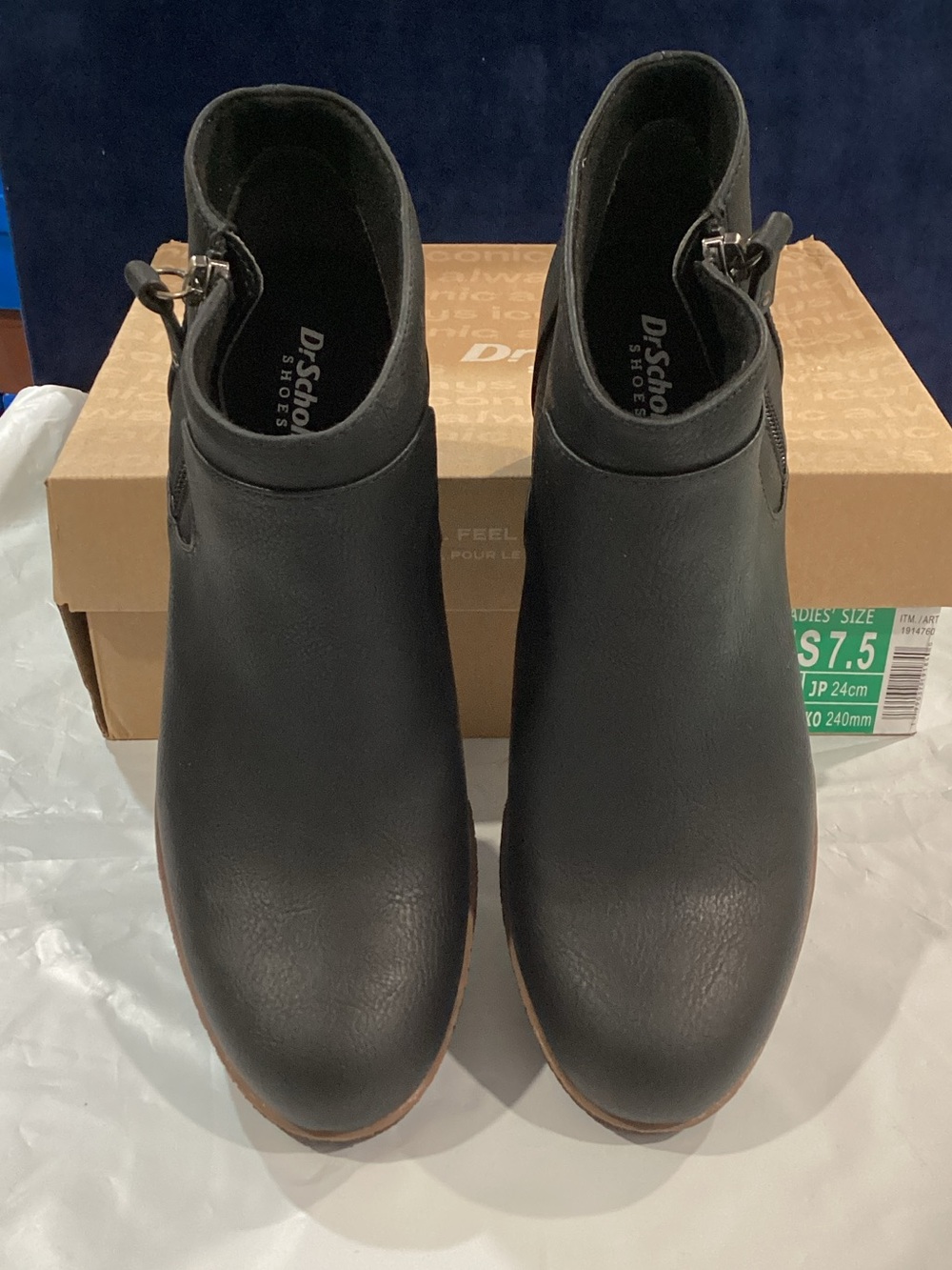 Dr. Scholl’s Been There Black Wedge Ankle Booties Women’s 7.5 M NIB - Picture 3 of 7